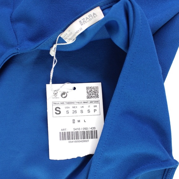 Zara NWT Electric Blue Open Back Dress with Ruffle and Frill Skirt Hem Small - Picture 12 of 12